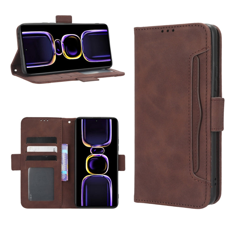 For Xiaomi Poco F5 Pro / Redmi K60 5G / K60 Pro Skin Feel Calf Texture Card Slots Leather Phone Case(Brown) - free shipping - PMC TechLife - Order now!