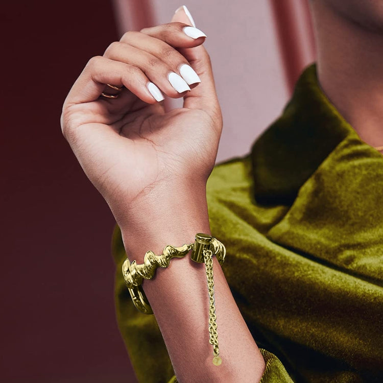 Ribbon Wave Metal Watch Band For Apple Watch 8 41mm(Gold) - Watch Bands by PMC TechLife | Online Shopping South Africa | PMC TechLife