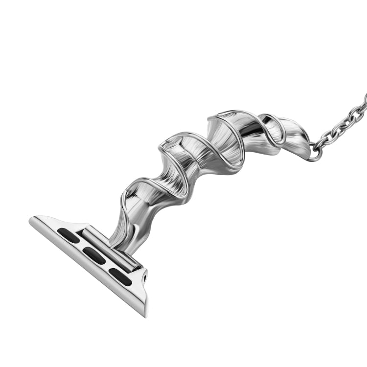 Ribbon Wave Metal Watch Band For Apple Watch 5 40mm(Silver) - Watch Bands by PMC TechLife | Online Shopping South Africa | PMC TechLife