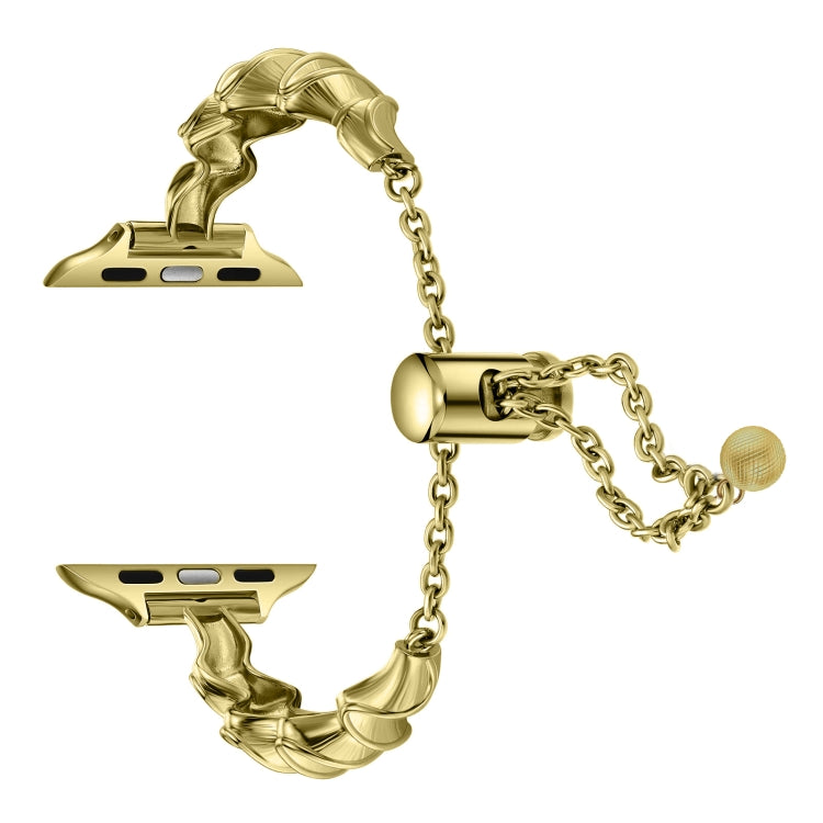 Ribbon Wave Metal Watch Band For Apple Watch 4 40mm(Gold) - Watch Bands by PMC TechLife | Online Shopping South Africa | PMC TechLife