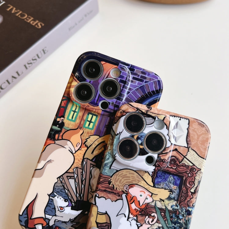 For iPhone 13 Precise Hole Oil Painting Pattern PC Phone Case(Tower) - iPhone 13 Cases by PMC TechLife | Online Shopping South Africa | PMC TechLife