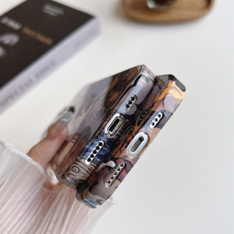 For iPhone 13 Precise Hole Oil Painting Pattern PC Phone Case(Tower) - iPhone 13 Cases by PMC TechLife | Online Shopping South Africa | PMC TechLife