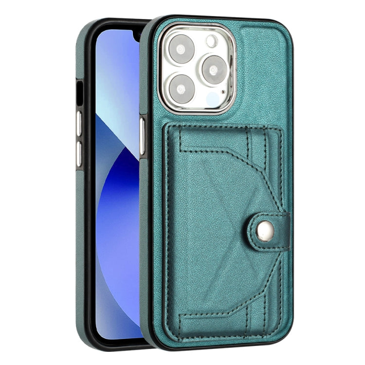 For iPhone 14 Pro Shockproof Leather Phone Case with Card Holder(Green) - free shipping - PMC TechLife - Order now!