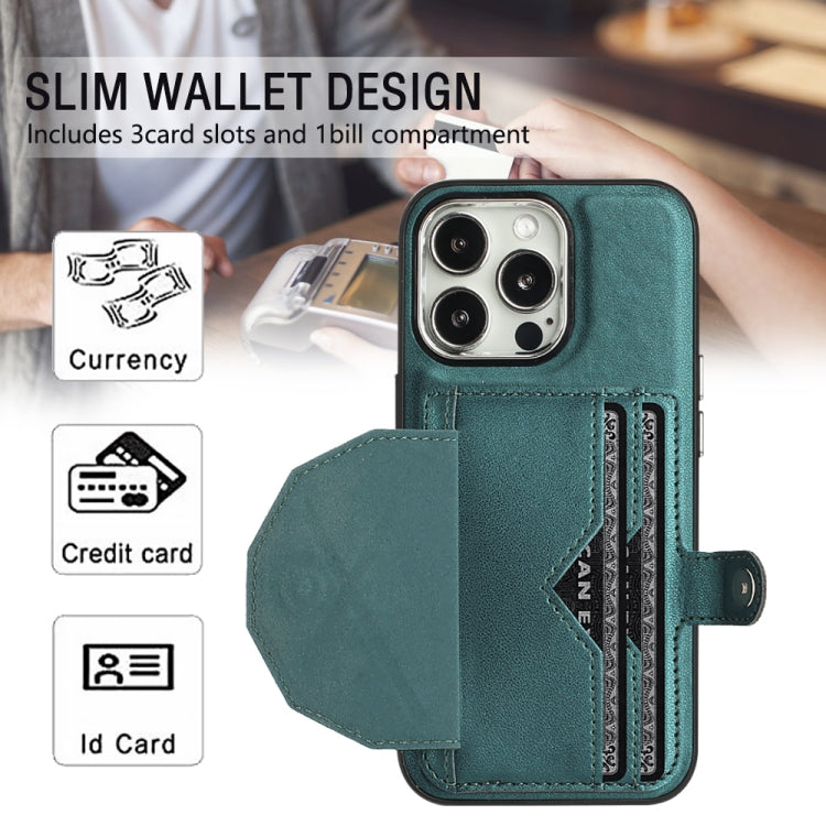 For iPhone 14 Pro Shockproof Leather Phone Case with Card Holder(Green) - free shipping - PMC TechLife - Order now!