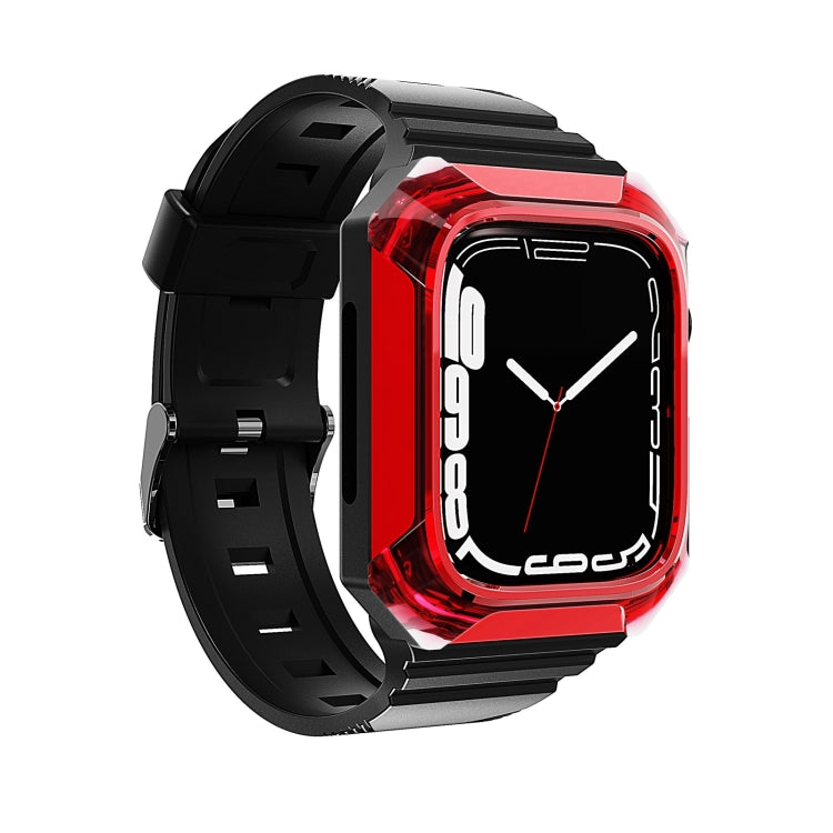 Armor Case Integrated TPU Watch Band For Apple Watch 8 45mm(Red) - Watch Bands by PMC TechLife | Online Shopping South Africa | PMC TechLife