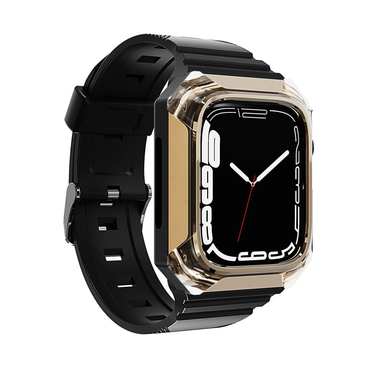 Armor Case Integrated TPU Watch Band For Apple Watch Ultra 49mm(Gold) - Watch Bands by PMC TechLife | Online Shopping South Africa | PMC TechLife