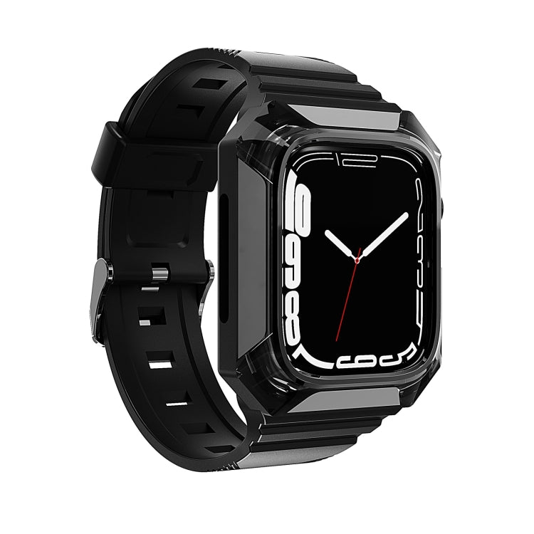 Armor Case Integrated TPU Watch Band For Apple Watch SE 44mm(Black) - Watch Bands by PMC TechLife | Online Shopping South Africa | PMC TechLife
