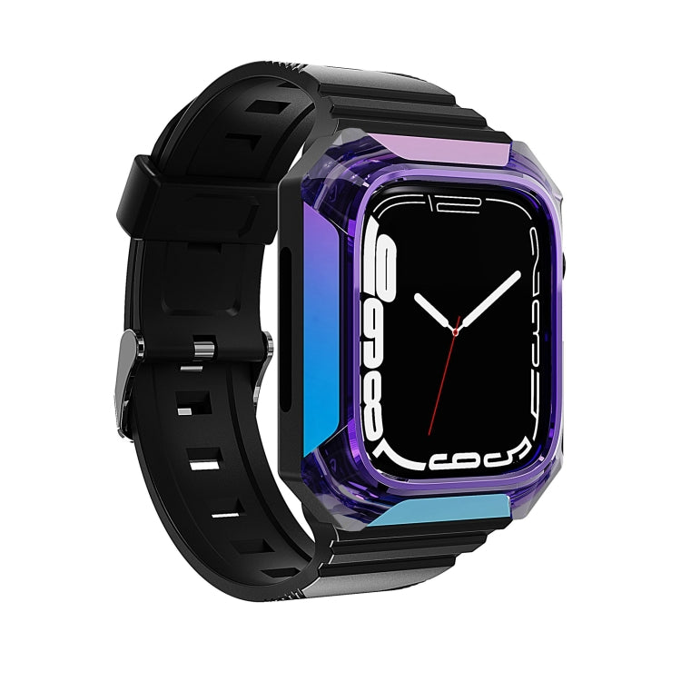 Armor Case Integrated TPU Watch Band For Apple Watch 9 45mm(Purple) - Watch Bands by PMC TechLife | Online Shopping South Africa | PMC TechLife