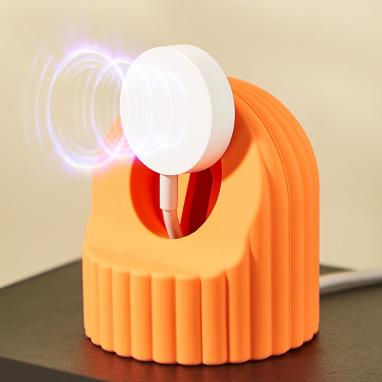 For Apple Watch Wave Pattern Silicone Watch Charging Stand(Orange) - Charger / Holder by PMC TechLife | Online Shopping South Africa | PMC TechLife