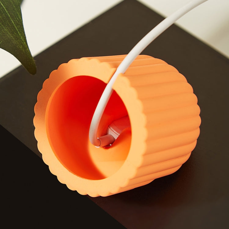 For Apple Watch Wave Pattern Silicone Watch Charging Stand(Orange) - Charger / Holder by PMC TechLife | Online Shopping South Africa | PMC TechLife