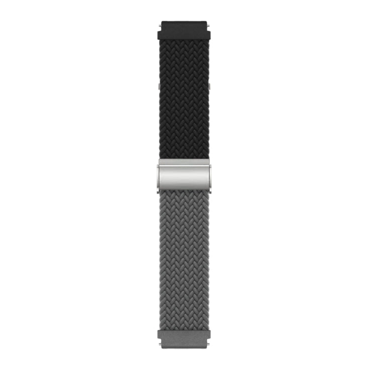 22mm Buckle Braided Nylon Watch Band(Black Grey) - 22mm Bands by PMC TechLife | Online Shopping South Africa | PMC TechLife