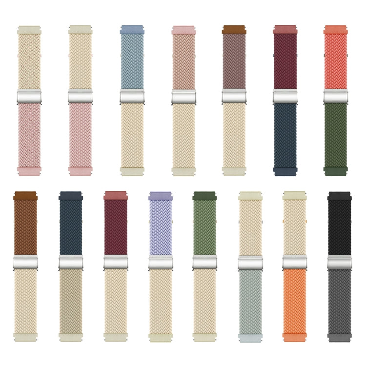 20mm Buckle Braided Nylon Watch Band(Orange Green) - 20mm Bands by PMC TechLife | Online Shopping South Africa | PMC TechLife