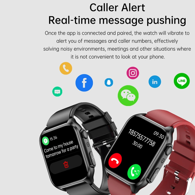 TK12 1.96 inch IP67 Waterproof Silicone Band Smart Watch Supports ECG / Remote Families Care / Bluetooth Call / Body Temperature Monitoring(Red) - Smart Watches by PMC TechLife | Online Shopping South Africa | PMC TechLife