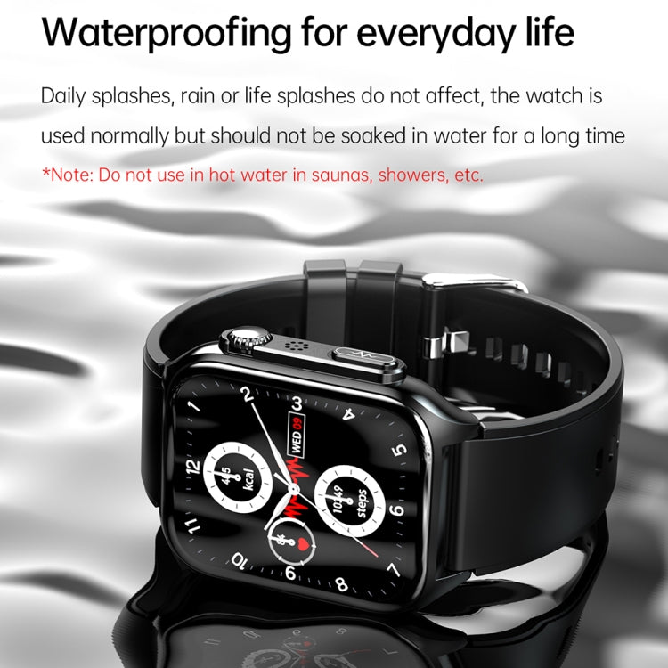 TK12 1.96 inch IP67 Waterproof Silicone Band Smart Watch Supports ECG / Remote Families Care / Bluetooth Call / Body Temperature Monitoring(Black) - Smart Watches by PMC TechLife | Online Shopping South Africa | PMC TechLife