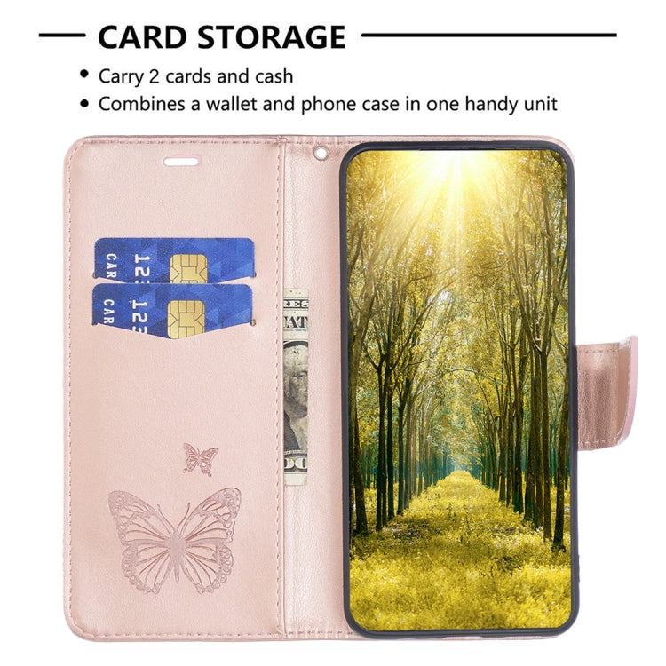 For Xiaomi Poco F5 5G / Redmi Note 12 Turbo Two Butterflies Embossing Leather Phone Case(Rose Gold) - free shipping - PMC TechLife - Order now!