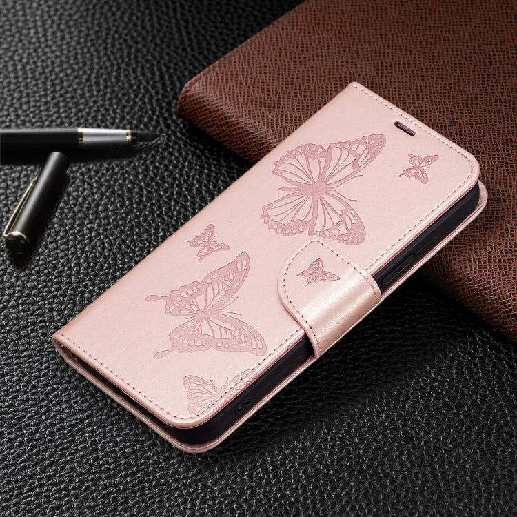 For Xiaomi Poco F5 5G / Redmi Note 12 Turbo Two Butterflies Embossing Leather Phone Case(Rose Gold) - free shipping - PMC TechLife - Order now!