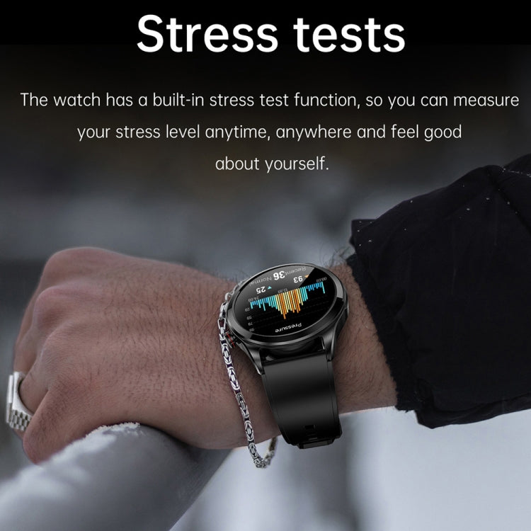 TK22 1.39 inch IP67 Waterproof Leather Band Smart Watch Supports ECG / Non-invasive Blood Sugar(Black) - Smart Watches by PMC TechLife | Online Shopping South Africa | PMC TechLife