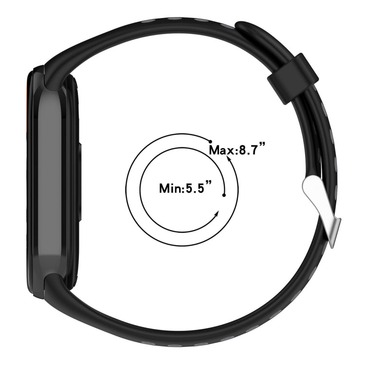 For Xiaomi Mi Band 8 Two-color Steel Plug Silicone Watch Band(Red Black) - Watch Bands by PMC TechLife | Online Shopping South Africa | PMC TechLife