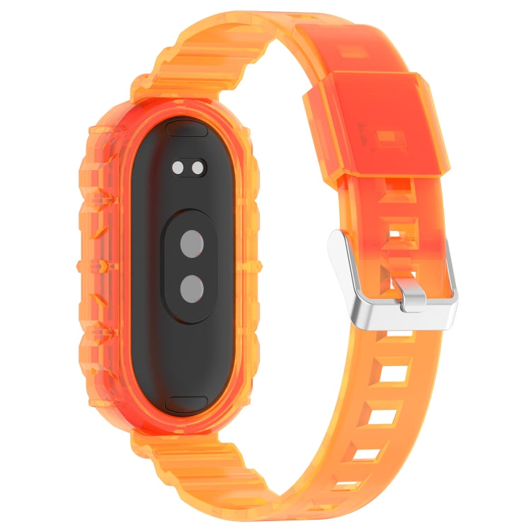For Xiaomi Mi Band 8 Integrated Transparent Silicone Watch Band(Orange) - Watch Bands by PMC TechLife | Online Shopping South Africa | PMC TechLife
