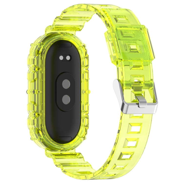 For Xiaomi Mi Band 8 Integrated Transparent Silicone Watch Band(Yellow) - Watch Bands by PMC TechLife | Online Shopping South Africa | PMC TechLife