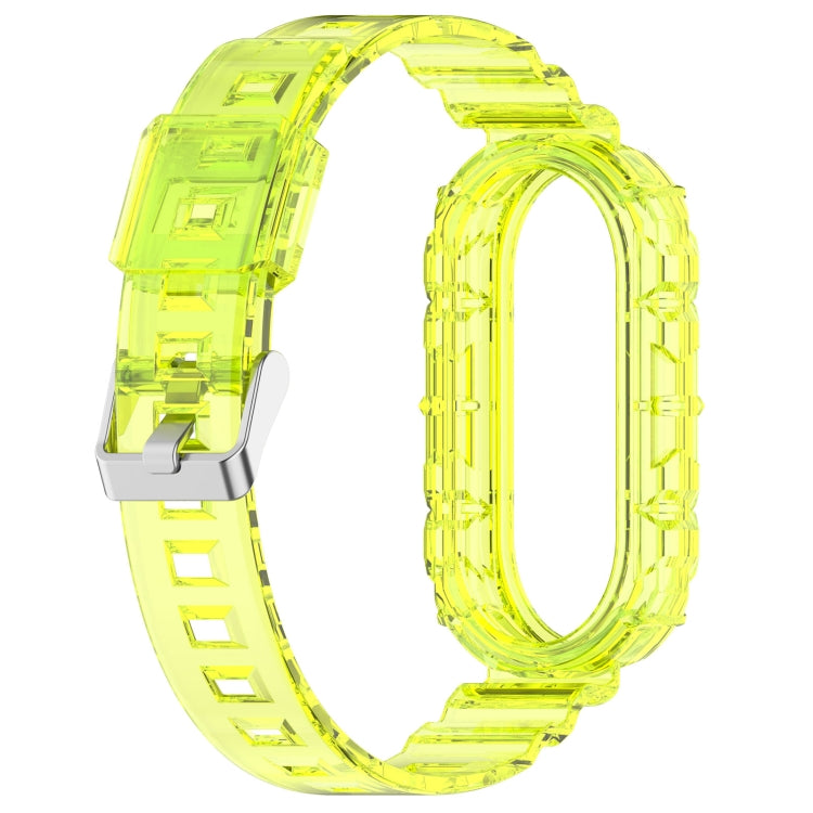 For Xiaomi Mi Band 8 Integrated Transparent Silicone Watch Band(Yellow) - Watch Bands by PMC TechLife | Online Shopping South Africa | PMC TechLife