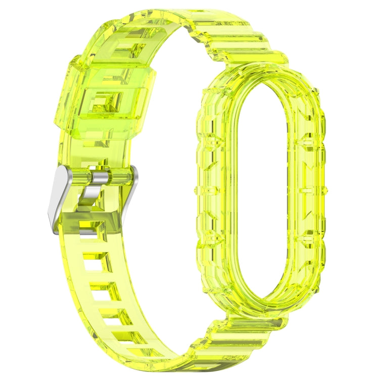 For Xiaomi Mi Band 8 Integrated Transparent Silicone Watch Band(Yellow) - Watch Bands by PMC TechLife | Online Shopping South Africa | PMC TechLife