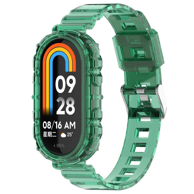 For Xiaomi Mi Band 8 Integrated Transparent Silicone Watch Band(Green) - Watch Bands by PMC TechLife | Online Shopping South Africa | PMC TechLife