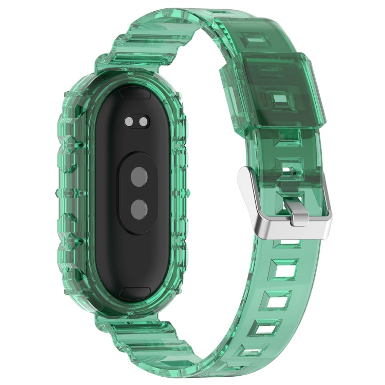 For Xiaomi Mi Band 8 Integrated Transparent Silicone Watch Band(Green) - Watch Bands by PMC TechLife | Online Shopping South Africa | PMC TechLife