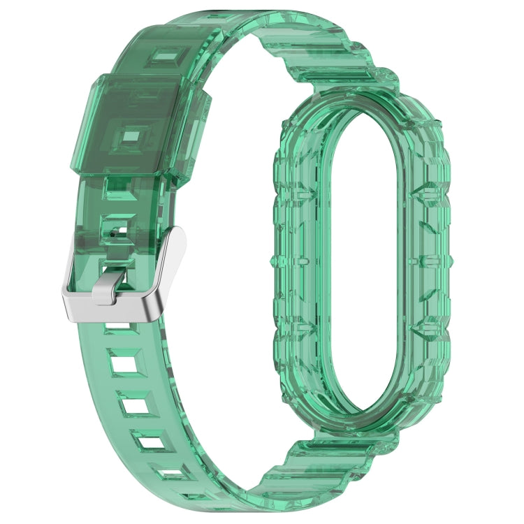 For Xiaomi Mi Band 8 Integrated Transparent Silicone Watch Band(Green) - Watch Bands by PMC TechLife | Online Shopping South Africa | PMC TechLife