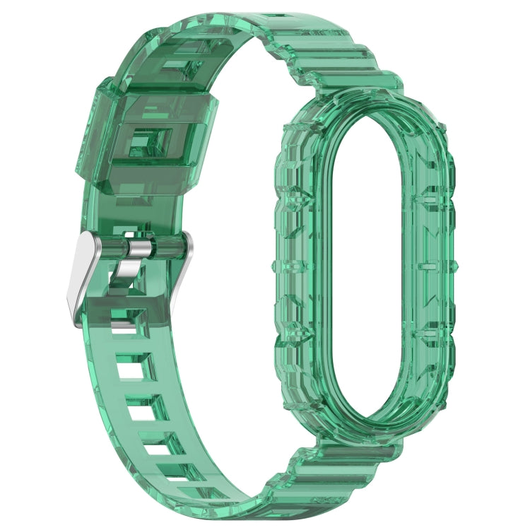 For Xiaomi Mi Band 8 Integrated Transparent Silicone Watch Band(Green) - Watch Bands by PMC TechLife | Online Shopping South Africa | PMC TechLife
