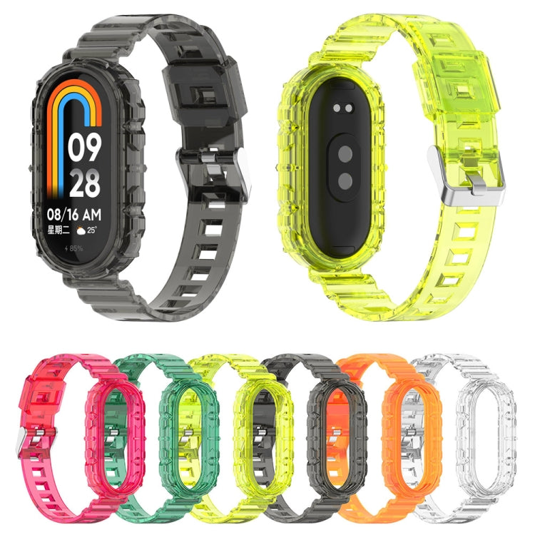 For Xiaomi Mi Band 8 Integrated Transparent Silicone Watch Band(Yellow) - Watch Bands by PMC TechLife | Online Shopping South Africa | PMC TechLife