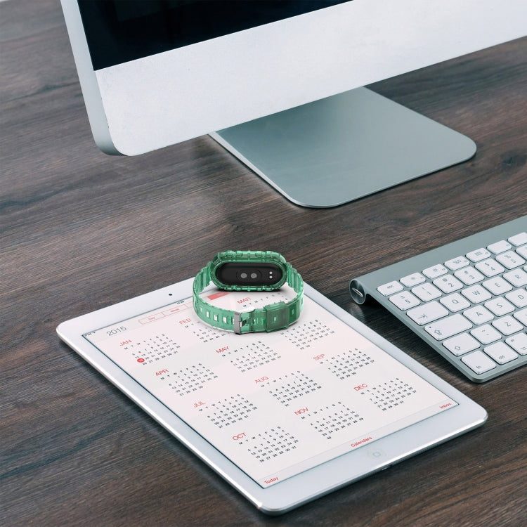 For Xiaomi Mi Band 8 Integrated Transparent Silicone Watch Band(White) - Watch Bands by PMC TechLife | Online Shopping South Africa | PMC TechLife