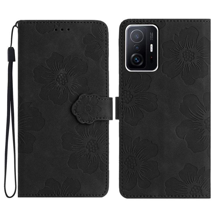 For Xiaomi 11T / 11T Pro Flower Embossing Pattern Leather Phone Case(Black) - free shipping - PMC TechLife - Order now!