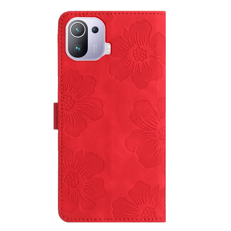 For Xiaomi Mi 11 Pro Flower Embossing Pattern Leather Phone Case(Red) - free shipping - PMC TechLife - Order now!