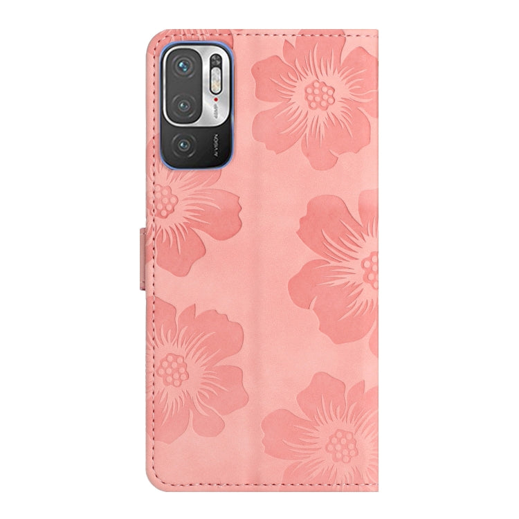 For Xiaomi Redmi Note 10 5G Flower Embossing Pattern Leather Phone Case(Pink) - free shipping - PMC TechLife - Order now!
