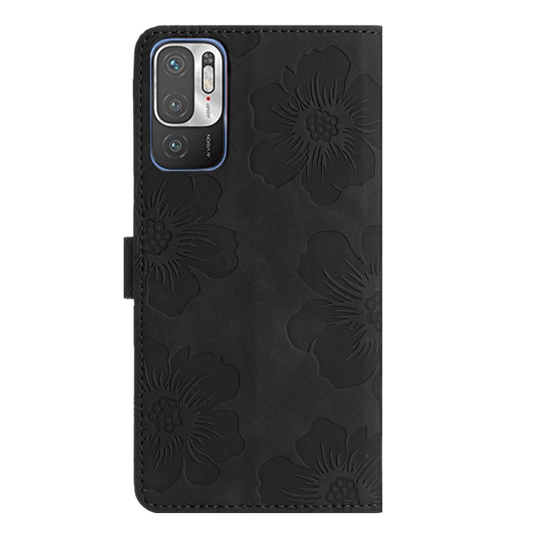 For Xiaomi Redmi Note 10 5G Flower Embossing Pattern Leather Phone Case(Black) - free shipping - PMC TechLife - Order now!