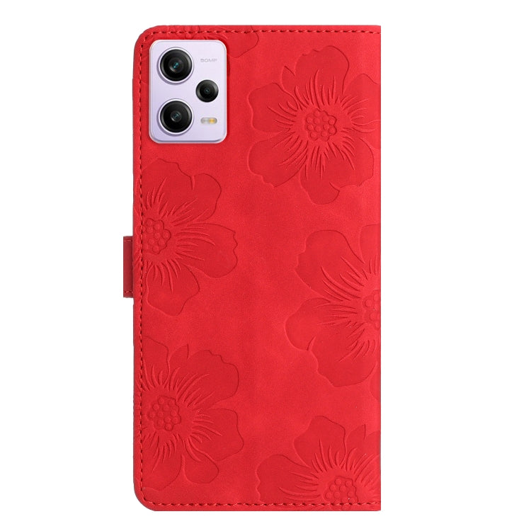 For Xiaomi Redmi Note 12 Pro 5G Flower Embossing Pattern Leather Phone Case(Red) - free shipping - PMC TechLife - Order now!