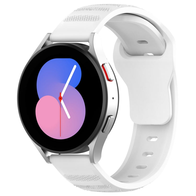 20mm Universal Dots Pattern Silicone Replacement Watch Band(White) - 20mm Bands by PMC TechLife | Online Shopping South Africa | PMC TechLife