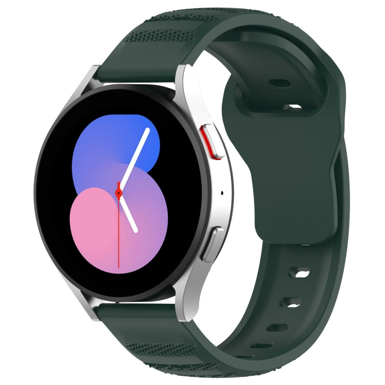 20mm Universal Dots Pattern Silicone Replacement Watch Band(Dark Green) - 20mm Bands by PMC TechLife | Online Shopping South Africa | PMC TechLife