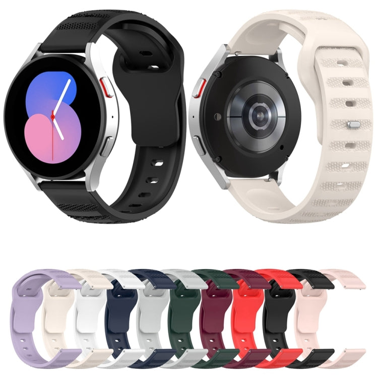 20mm Universal Dots Pattern Silicone Replacement Watch Band(White) - 20mm Bands by PMC TechLife | Online Shopping South Africa | PMC TechLife