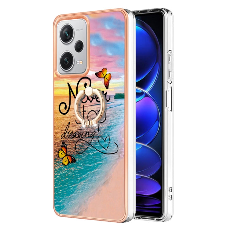 For Xiaomi Redmi Note 12 Pro+ Global Electroplating IMD TPU Phone Case with Ring(Dream Butterfly) - free shipping - PMC TechLife - Order now!