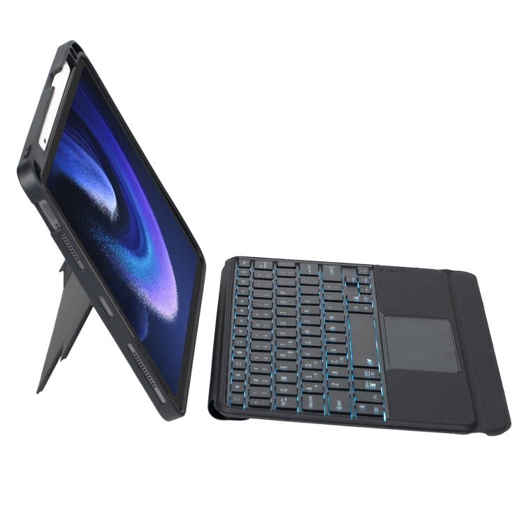 For Xiaomi Pad 6 / Pad 6 Pro T0N7-AS Detachable Pen Slot Touchpad Backlight Bluetooth Keyboard Leather Tablet Case(Black) -  by PMC TechLife | Online Shopping South Africa | PMC TechLife
