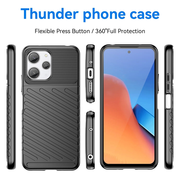 For Xiaomi Redmi 12 Thunderbolt Shockproof TPU Protective Soft Phone Case(Black) - free shipping - PMC TechLife - Order now!