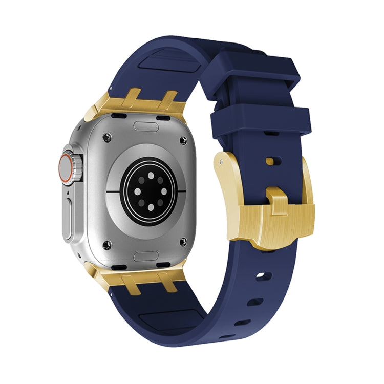 AP Silicone Watch Band For Apple Watch Ultra 49mm(Gold Blue) - Watch Bands by PMC TechLife | Online Shopping South Africa | PMC TechLife