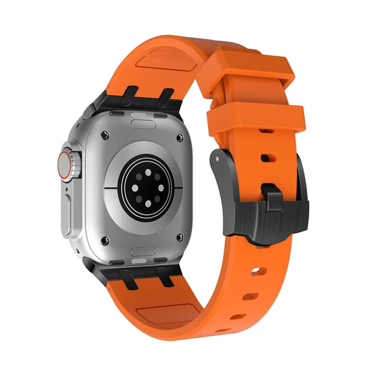 AP Silicone Watch Band For Apple Watch Ultra 49mm(Black Orange) - Watch Bands by PMC TechLife | Online Shopping South Africa | PMC TechLife