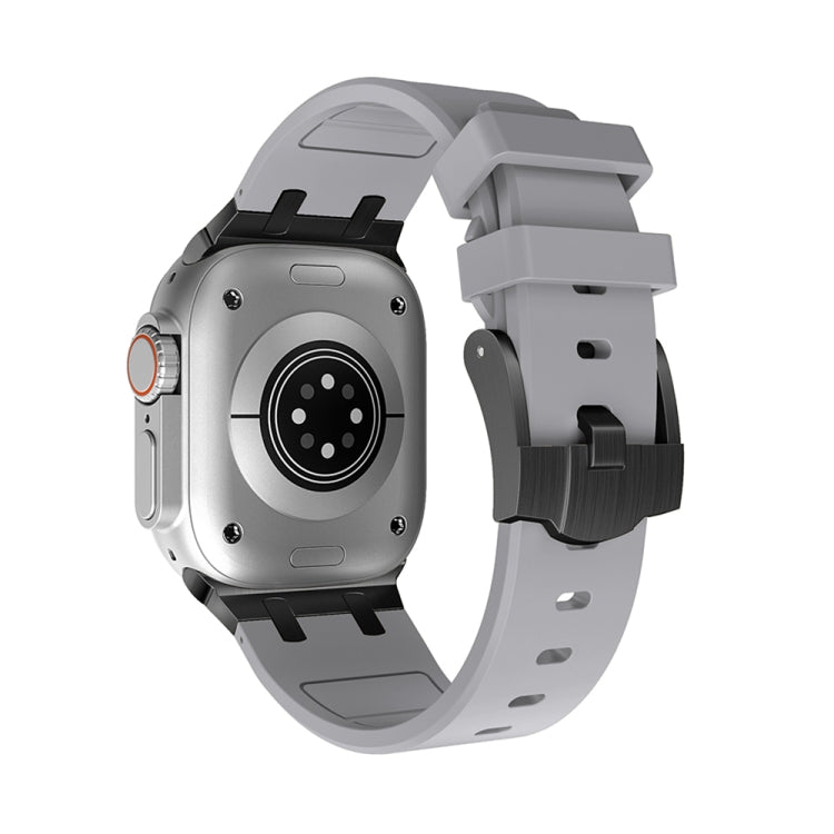 AP Silicone Watch Band For Apple Watch 8 41mm(Black Grey) - Watch Bands by PMC TechLife | Online Shopping South Africa | PMC TechLife