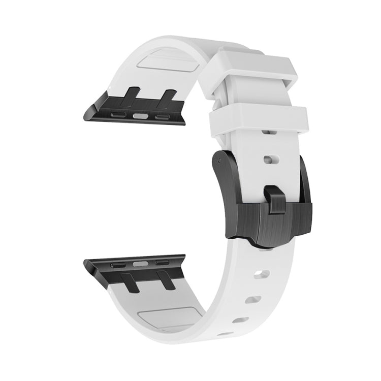 AP Silicone Watch Band For Apple Watch 8 45mm(Black White) - Watch Bands by PMC TechLife | Online Shopping South Africa | PMC TechLife