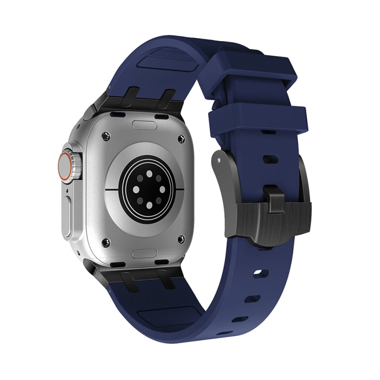 AP Silicone Watch Band For Apple Watch 7 41mm(Black Blue) - Watch Bands by PMC TechLife | Online Shopping South Africa | PMC TechLife