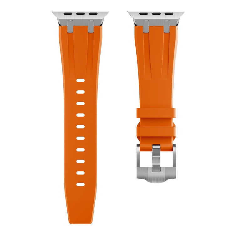 AP Silicone Watch Band For Apple Watch 7 41mm(Silver Orange) - Watch Bands by PMC TechLife | Online Shopping South Africa | PMC TechLife
