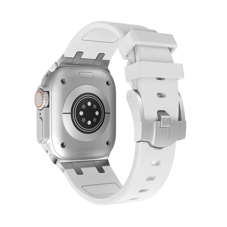 AP Silicone Watch Band For Apple Watch 7 41mm(Silver White) - Watch Bands by PMC TechLife | Online Shopping South Africa | PMC TechLife